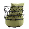 Coolmore Upholstered Tufted Living Room Chair Textured Linen Fabric Accent Chair With Metal Stand Olive Linen