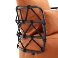 Coolmore Upholstered Tufted Living Room Chair Textured Linen Fabric Accent Chair With Metal Stand Orange Linen