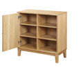 Buffet Cabinet With Storage,Storage Cabinet With Natural Rattan Decorated Doors,Rattan Cabinet With Adjustable Shelf,Sideboard For Living Room,Kitchen,Hallway,1 Doors, Shelf With Storage, Natural Natural Rubber Wood