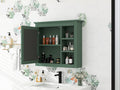 30'' X 28'' Medicine Cabinet, Wall Mounted Bathroom Storage Cabinet, Modern Bathroom Wall Cabinet With Mirror,Medicine Cabinet, Mirror Cabinet With 3 Open Shelves Not Include Bathroom Vanity Green 1 5 Mirror Included Bathroom Wall Mounted Mdf Glass