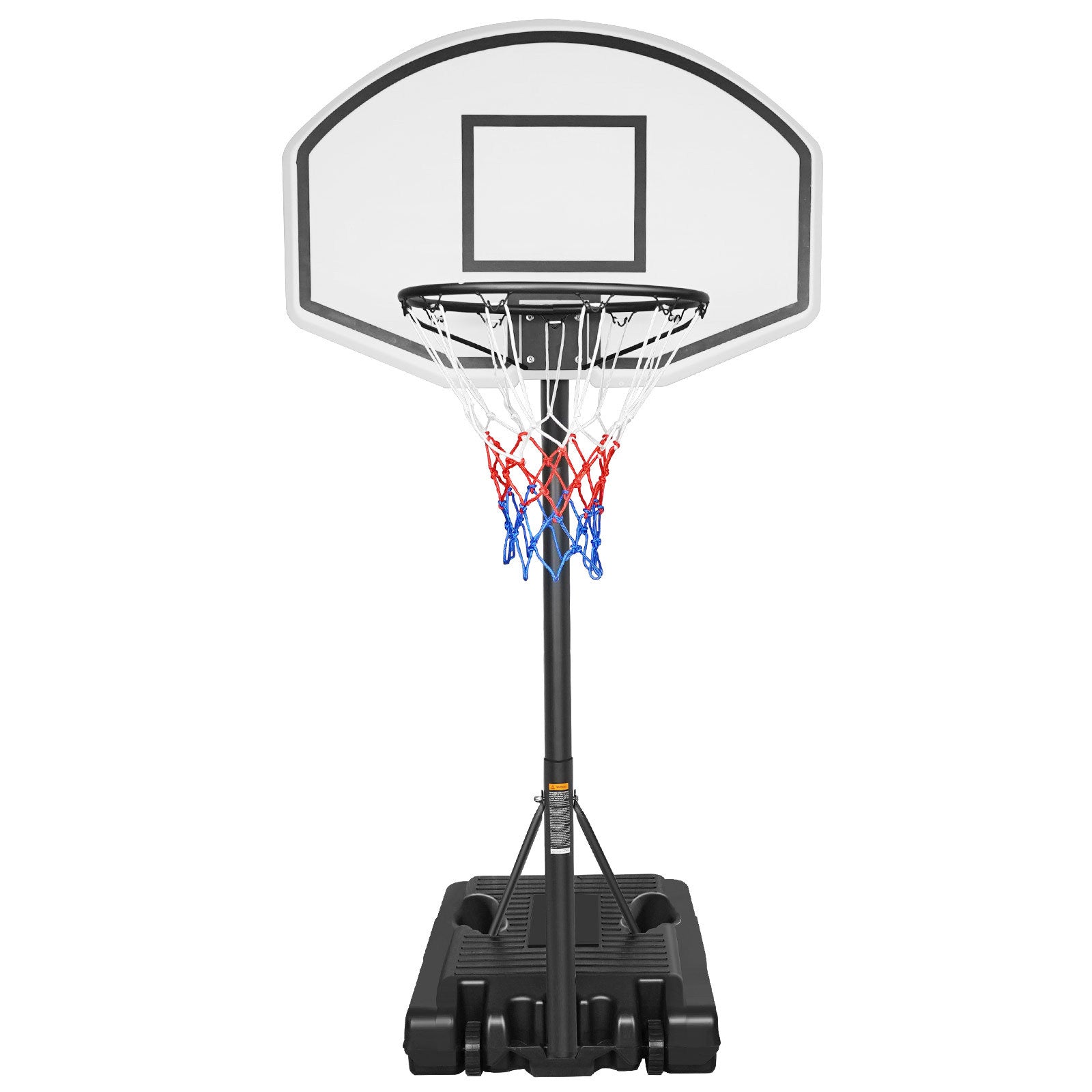 Portable Poolside Basketball Hoop Swimming Pool 3.1Ft To 4.7Ft Height Adjustable Basketball System Goal Stand For Kids White Black Steel