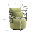 Coolmore Upholstered Tufted Living Room Chair Textured Linen Fabric Accent Chair With Metal Stand Olive Linen