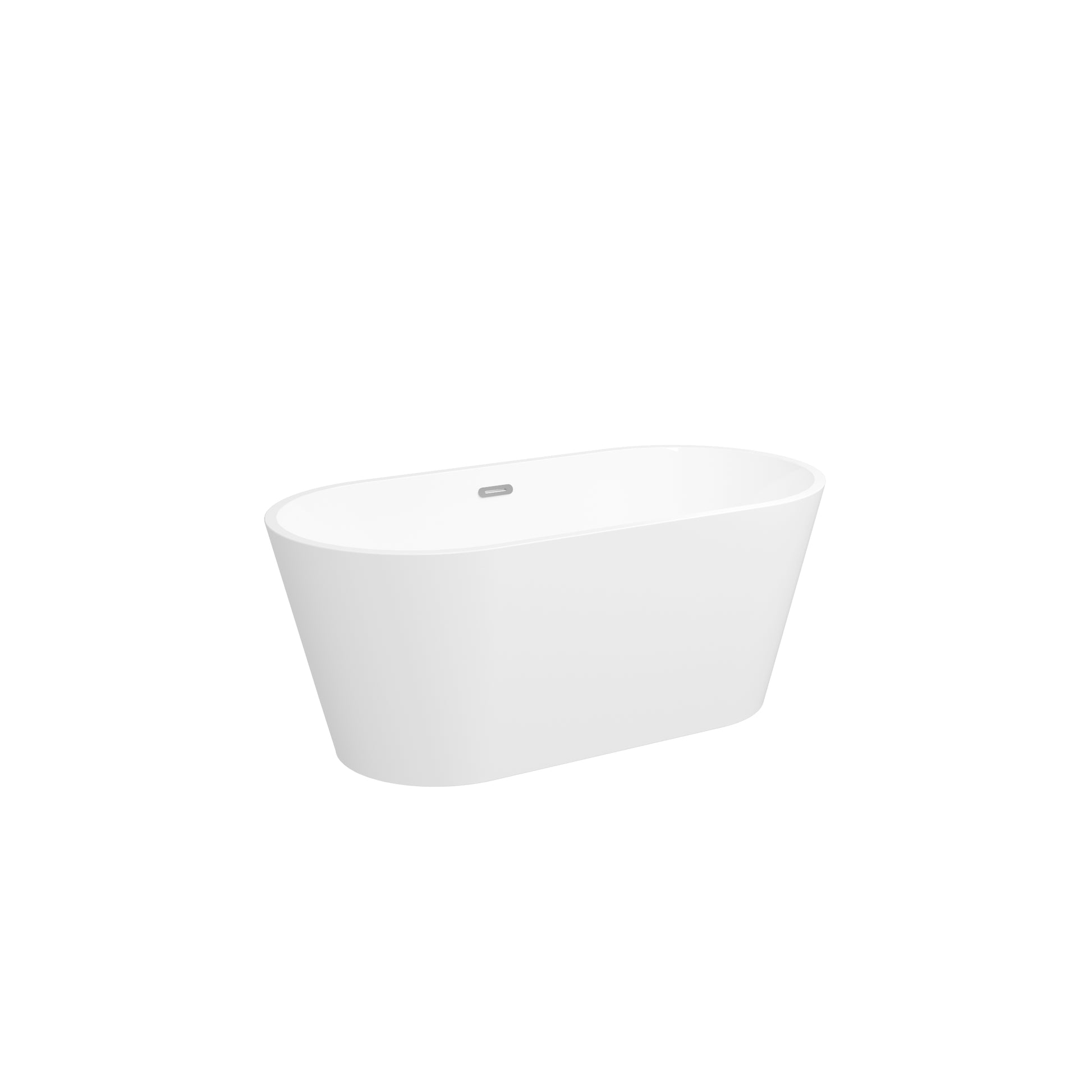 59" Acrylic Freestanding Bathtub, Modern & Contemporary Design Soaking Tub With Toe Tap Drain In Chrome And Classic Slotted Overflow, Glossy White, Cupc Certified, 02136 Glossy White Oval Bathroom Freestanding Tubs Polished 59 61 In Contemporary Soaking