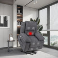 Electric Power Recliner Chair With Massage For Elderly ,Remote Control Multi Function Lifting, Timing, Cushion Heating Chair With Side Pocket Dark Grey Dark Grey Power Remote Metal Primary Living Space Soft American Design Pillow Top Arms Cat Scratch