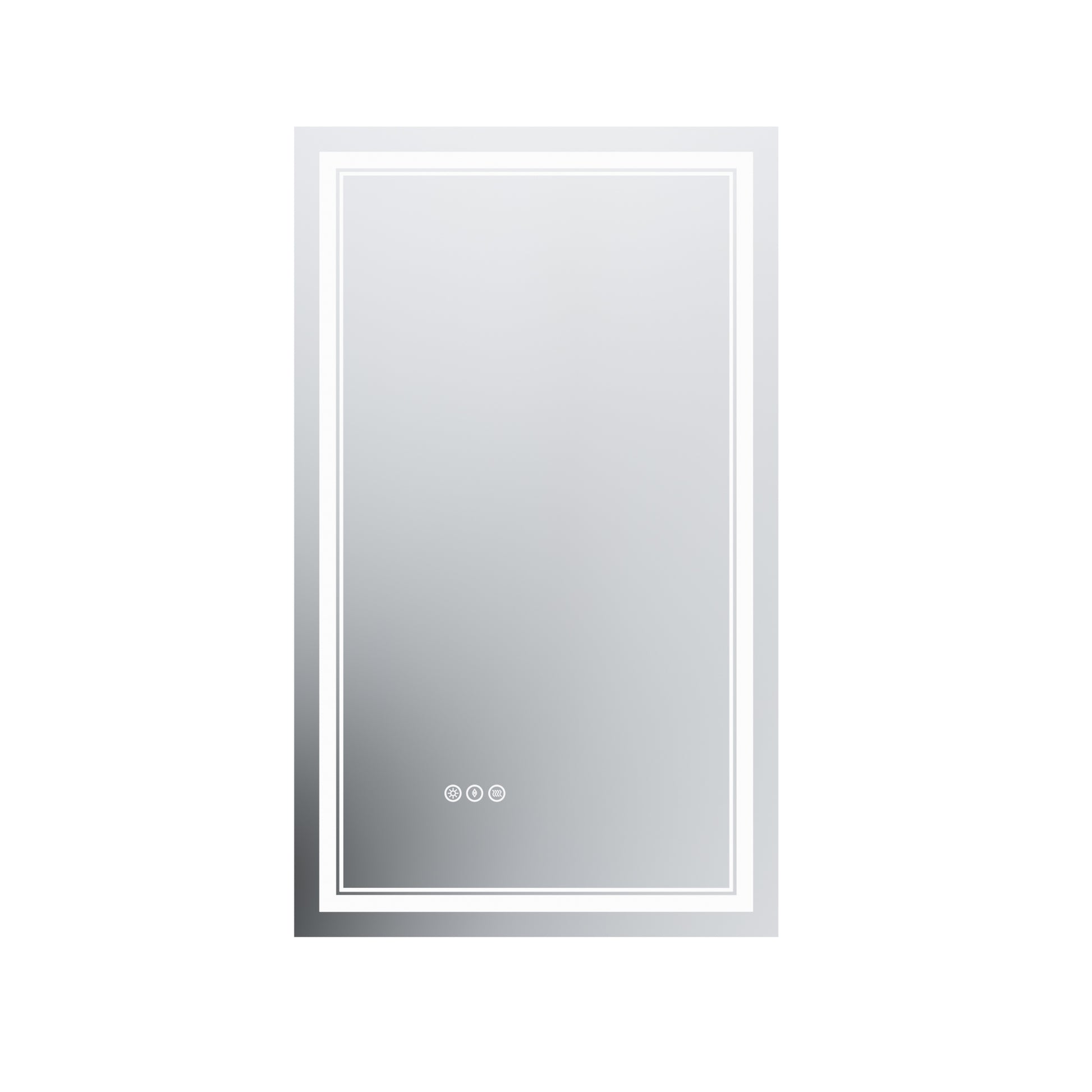 Led Bathroom Mirror, 24X40 Inch Bathroom Vanity Mirrors With Lights, Mirrors For Wall With Smart Touch Button, Anti Fog, Memory Function, Stepless Dimmable Makeup Mirror Horizontal Vertical White Aluminium