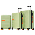 Contrast Color 3 Piece Luggage Set Hardside Spinner Suitcase With Tsa Lock 20