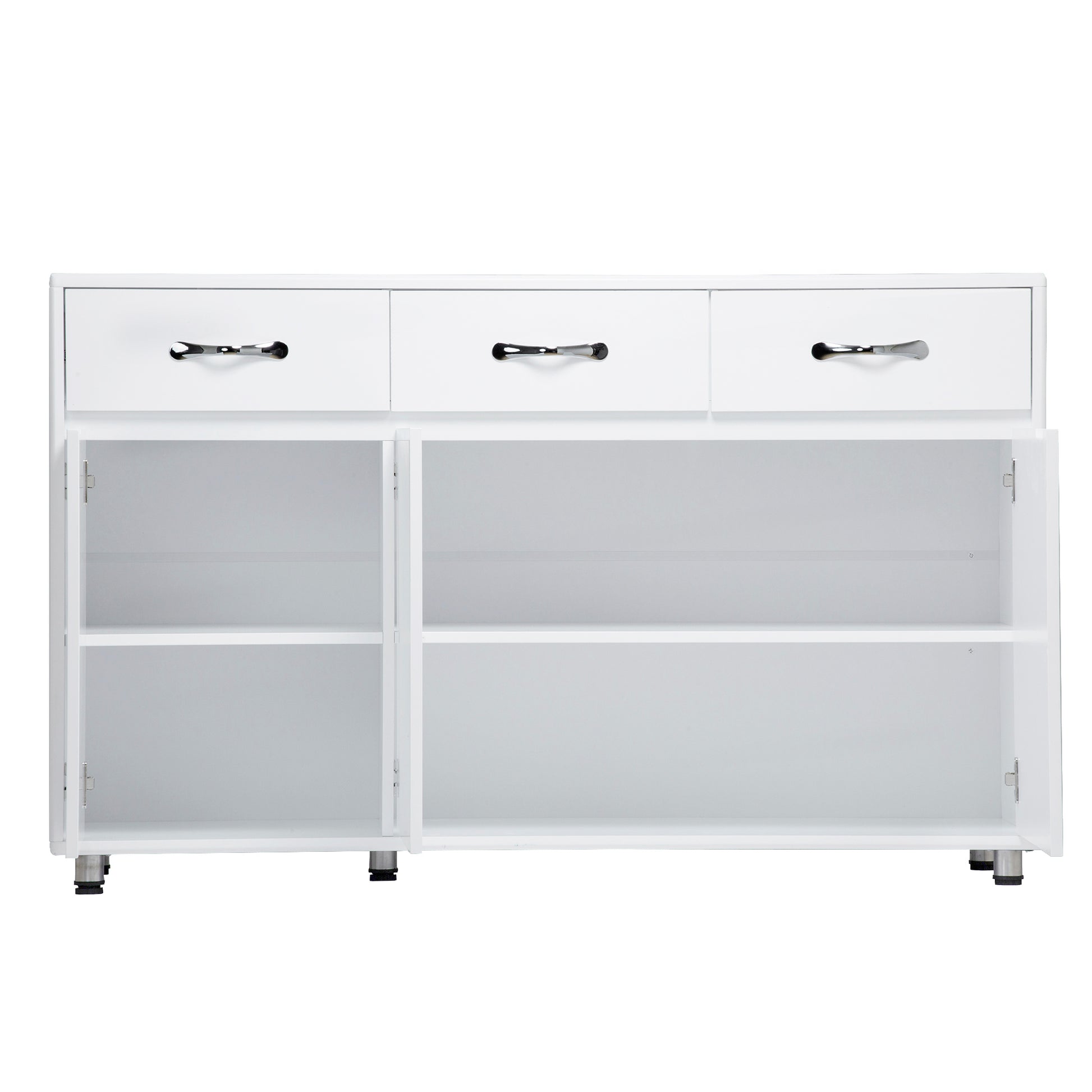 Three Doors Side Table White White Mdf