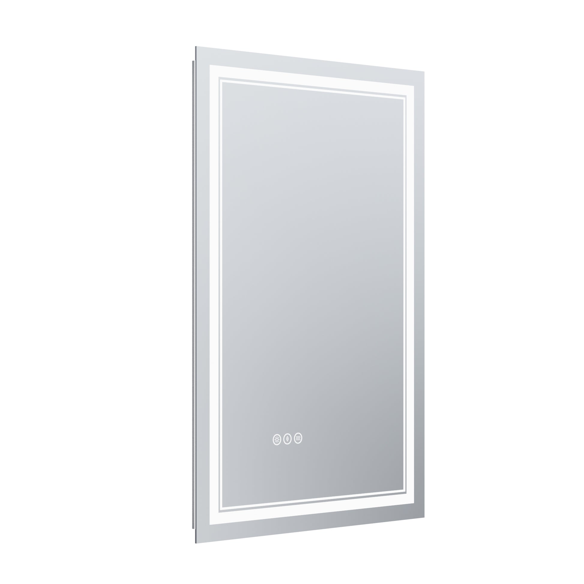 Led Bathroom Mirror, 24X36 Inch Bathroom Vanity Mirrors With Lights, Mirrors For Wall With Smart Touch Button, Anti Fog, Memory Function, Stepless Dimmable Makeup Mirror Horizontal Vertical White Aluminium