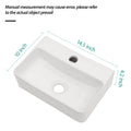 14.5X10 Inch White Ceramic Rectangle Wall Mount Bathroom Sink With Single Faucet Hole White Ceramic