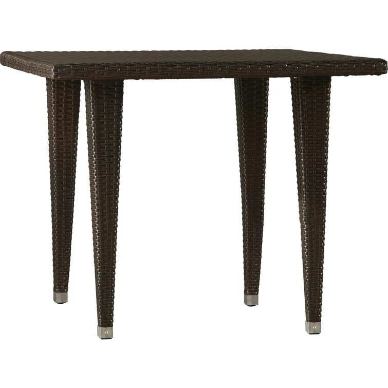 Dominica 35Inch Sq Table Pvc Brown Multi Iron