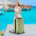 Contrast Color Hardshell Luggage 24Inch Expandable Spinner Suitcase With Tsa Lock Lightweight Green Abs