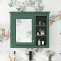 30'' X 28'' Medicine Cabinet, Wall Mounted Bathroom Storage Cabinet, Modern Bathroom Wall Cabinet With Mirror,Medicine Cabinet, Mirror Cabinet With 3 Open Shelves Not Include Bathroom Vanity Green 1 5 Mirror Included Bathroom Wall Mounted Mdf Glass