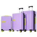 Contrast Color 3 Piece Luggage Set Hardside Spinner Suitcase With Tsa Lock 20