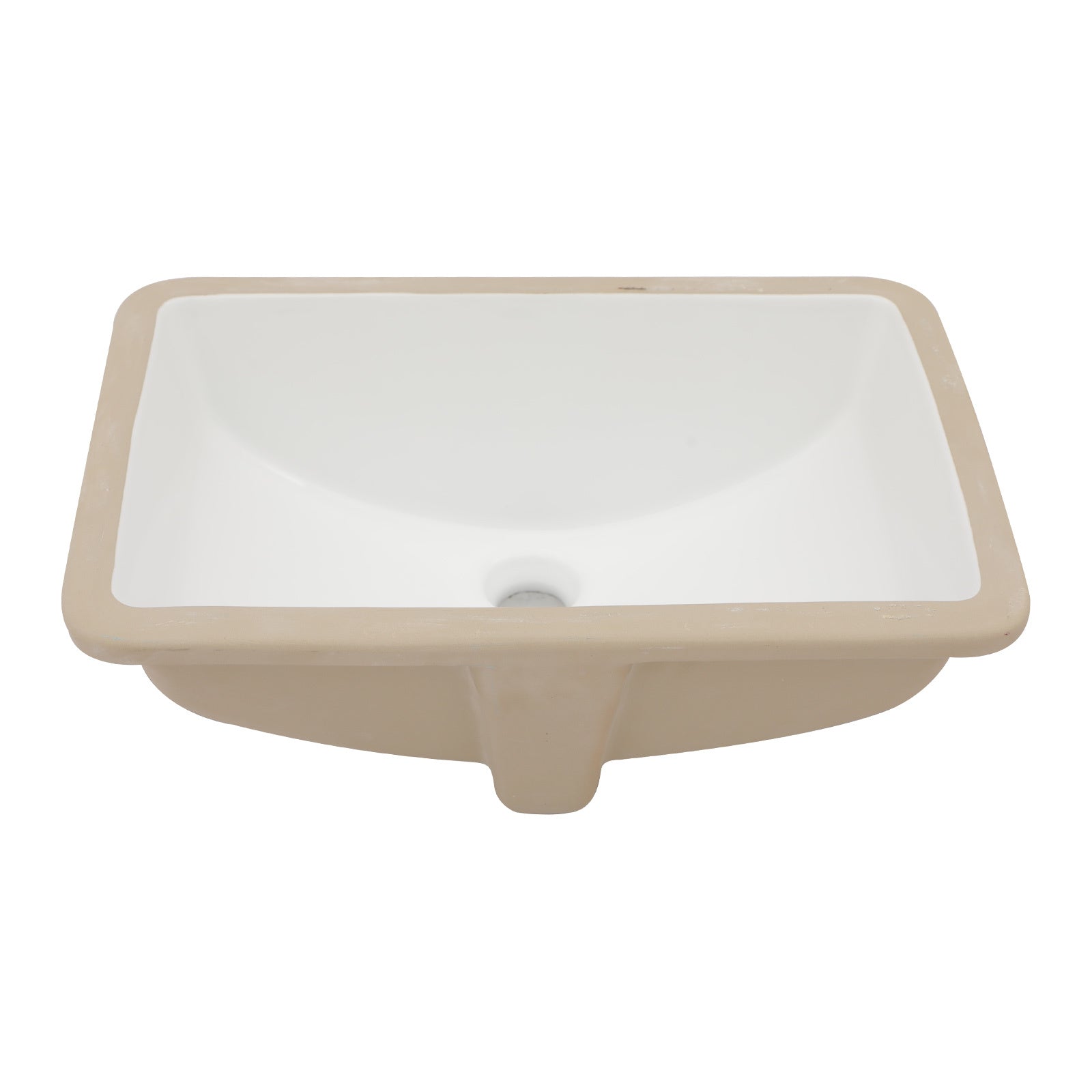 19.7"X14" White Ceramic Rectangular Undermount Bathroom Sink With Overflow White Ceramic