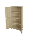 4 Door Cabinet, With 4 Adjustable Inner Shelves, Storage Cabinet Natural Mdf