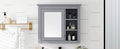 30'' X 28'' Medicine Cabinet, Wall Mounted Bathroom Storage Cabinet, Modern Bathroom Wall Cabinet With Mirror,Medicine Cabinet, Mirror Cabinet With 3 Open Shelves Not Include Bathroom Vanity Grey 1 5 Mirror Included Bathroom Wall Mounted Mdf Glass