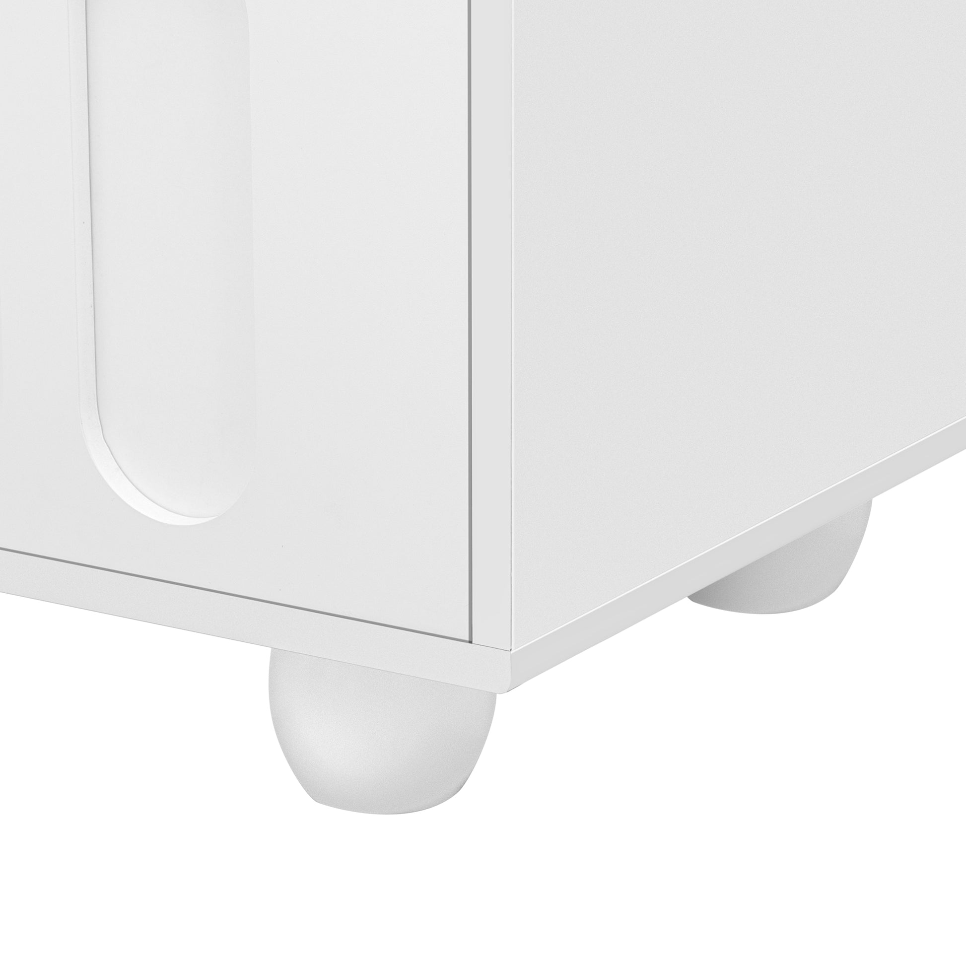 Modern Tv Stand For Tvs Up To 80 Inches, Entertainment Center With Glass Door, 2 Drawers And Cabinets, Wood Tv Storage Cabinet With Solid Wood Legs And Metal Handles For Living Room White Mdf