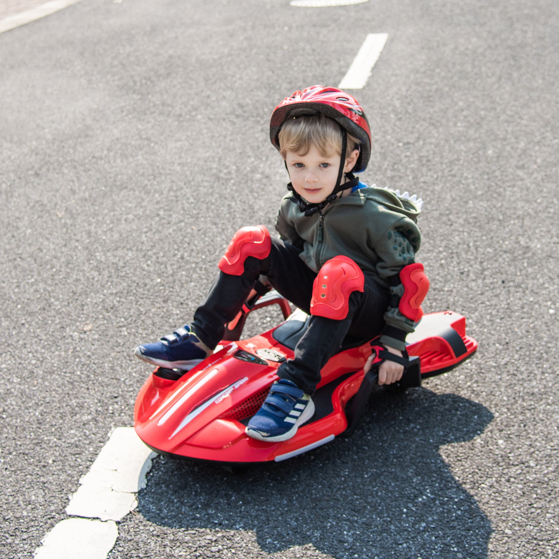 24V Kids Ride On Electric Scooter W Helmet Knee Pads,24V Ride On Toy For Kids,Spray Function,2Wd 400W Wheel Hub Motor,5.59 6.84Mph,Gravity Steering,Use For 1 2 Hours,Exercise Your Child Age 6 . Red Polypropylene