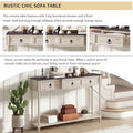 Console Table Sofa Table With Drawers For Entryway With Projecting Drawers And Long Shelf Beige, Old Sku: Wf189574Aad Beige Solid Wood Mdf