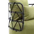 Coolmore Upholstered Tufted Living Room Chair Textured Linen Fabric Accent Chair With Metal Stand Olive Linen