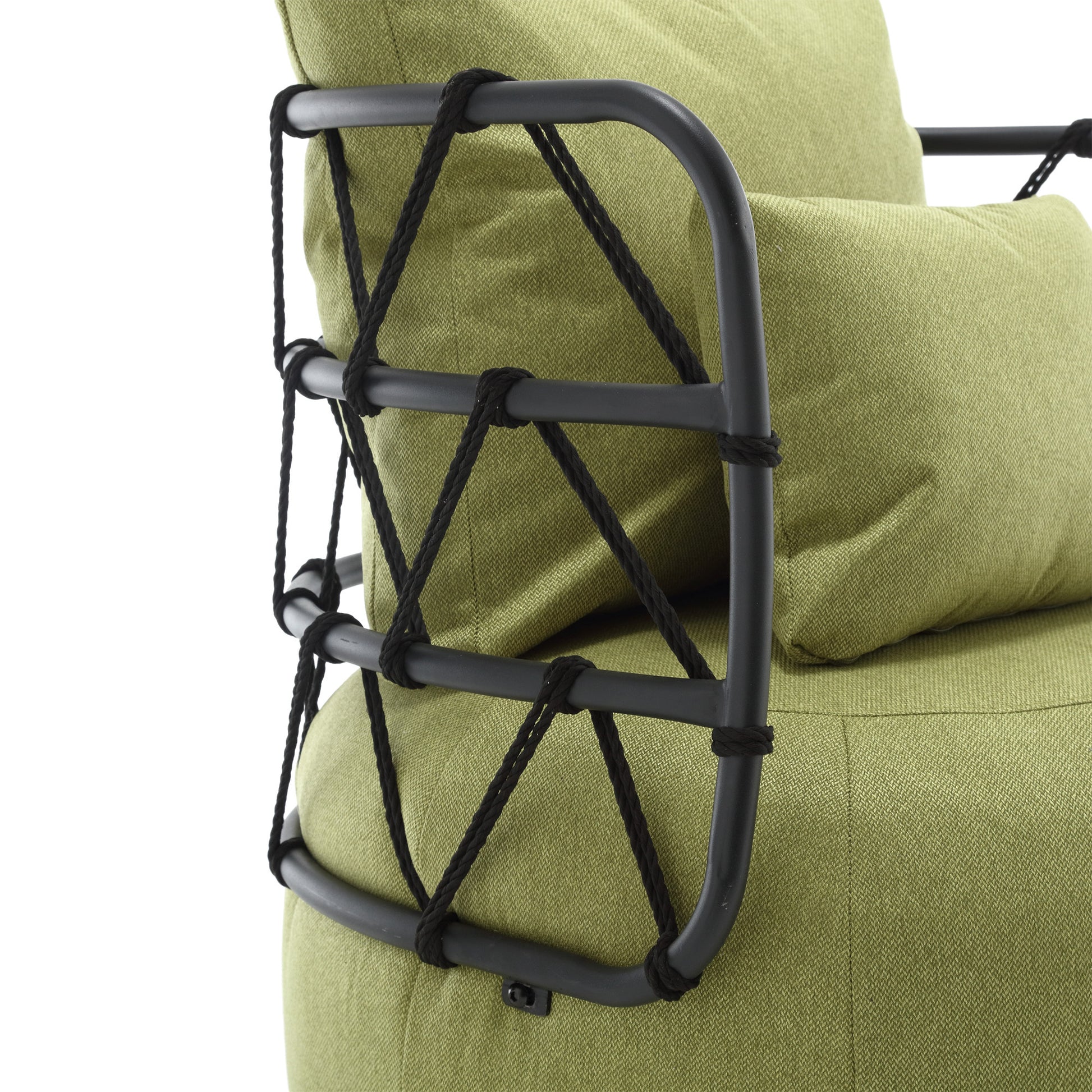 Coolmore Upholstered Tufted Living Room Chair Textured Linen Fabric Accent Chair With Metal Stand Olive Linen