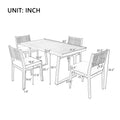 Multi Person Outdoor Acacia Wood Dining Table And Chair Set, Thick Cushions, Suitable For Balcony, Vourtyard, And Garden. Gray Acacia Wood