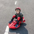 24V Kids Ride On Electric Scooter W Helmet Knee Pads,24V Ride On Toy For Kids,Spray Function,2Wd 400W Wheel Hub Motor,5.59 6.84Mph,Gravity Steering,Use For 1 2 Hours,Exercise Your Child Age 6 . Red Polypropylene