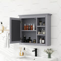 30'' X 28'' Medicine Cabinet, Wall Mounted Bathroom Storage Cabinet, Modern Bathroom Wall Cabinet With Mirror,Medicine Cabinet, Mirror Cabinet With 3 Open Shelves Not Include Bathroom Vanity Grey 1 5 Mirror Included Bathroom Wall Mounted Mdf Glass