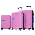 Contrast Color 3 Piece Luggage Set Hardside Spinner Suitcase With Tsa Lock 20