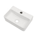 14.5X10 Inch White Ceramic Rectangle Wall Mount Bathroom Sink With Single Faucet Hole White Ceramic