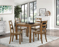 5Pc Dining Set Walnut Finish Table And 4 Side Chairs Set Wooden Kitchen Dining Furniture Transitional Style Wood Walnut Seats 4 Wood Dining Room 36 Inches Casual,Transitional Square Dining Table With Chair Wood