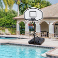 Portable Poolside Basketball Hoop Swimming Pool 3.1Ft To 4.7Ft Height Adjustable Basketball System Goal Stand For Kids White Black Steel