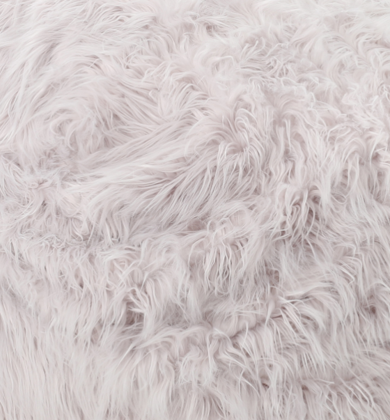 Mahin 5 Foot Rounded Faux Fur Bean Bag, Lavender Lavender Faux Fur