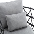 Coolmore Upholstered Tufted Living Room Chair Textured Linen Fabric Accent Chair With Metal Stand Gray Linen