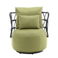 Coolmore Upholstered Tufted Living Room Chair Textured Linen Fabric Accent Chair With Metal Stand Olive Linen