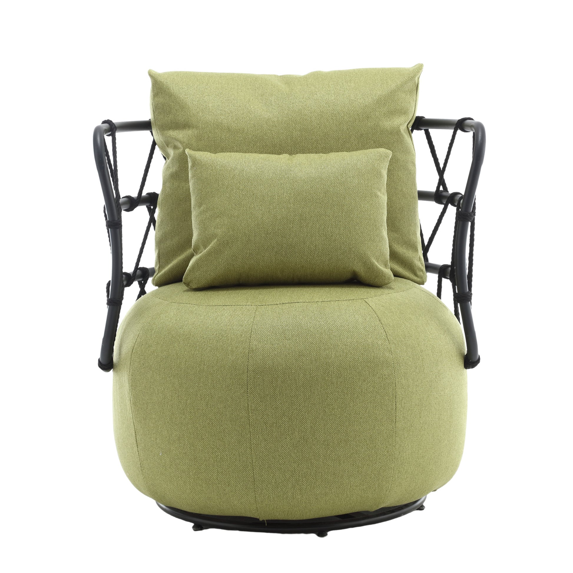 Coolmore Upholstered Tufted Living Room Chair Textured Linen Fabric Accent Chair With Metal Stand Olive Linen