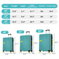 Contrast Color 3 Piece Luggage Set Hardside Spinner Suitcase With Tsa Lock 20