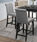 Counter Height 5Pc Dining Set Table And Chairs Black Gray Upholstered Transitional Wooden Furniture Breakfast Kitchen Set Wood Wood Black Seats 4 Wood Dining Room Casual,Transitional 4 Leg Square Dining Table With Chair Wood