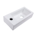 14.57X7.28 Inch White Ceramic Rectangle Wall Mount Bathroom Sink With Single Faucet Hole White Ceramic