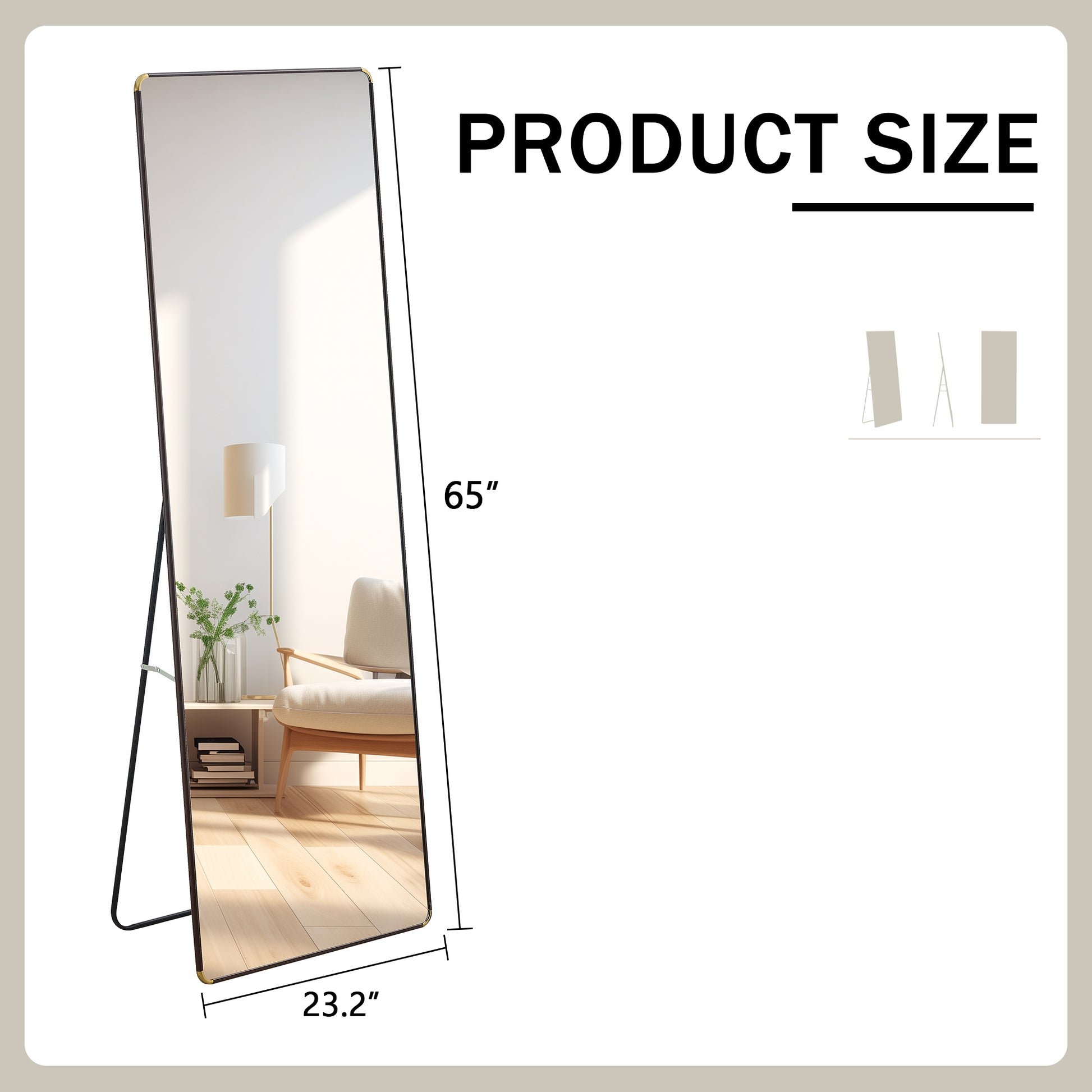 The 4Th Generation Floor Standing Full Length Mirror. Wall Mirror, Bathroom Makeup Mirror, Bedroom Foyer, Clothing Store, Wall Mounted.65 "* 23.2" Transparent Glass