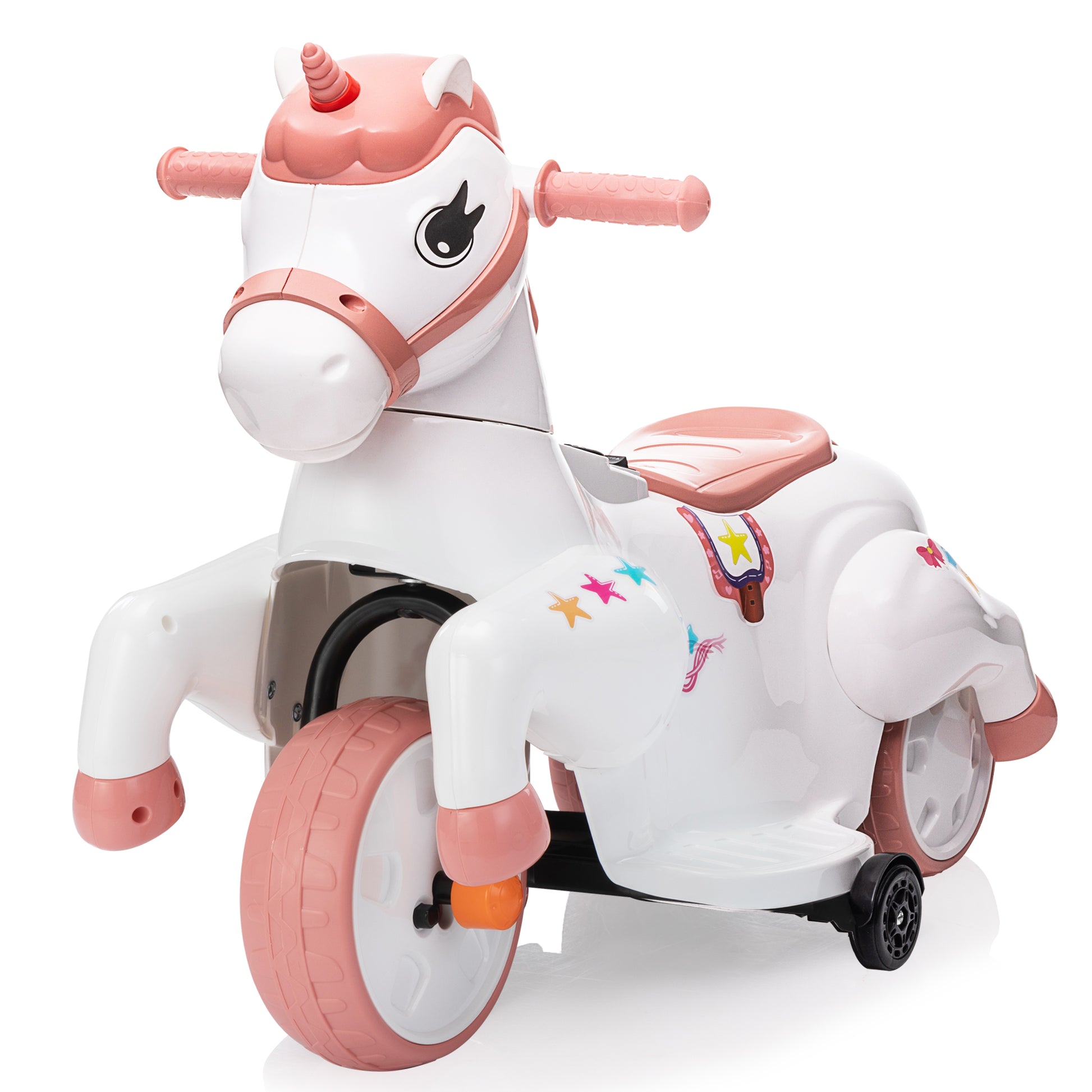 Unicorn Stroller,Electric Toy Bike With Training Wheels For Kids 3 6,Pink Pink Polypropylene