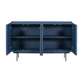 Modern Cabinet With 4 Doors, Suitable For Living Rooms, Entrance And Study Rooms. Navy Blue Mdf