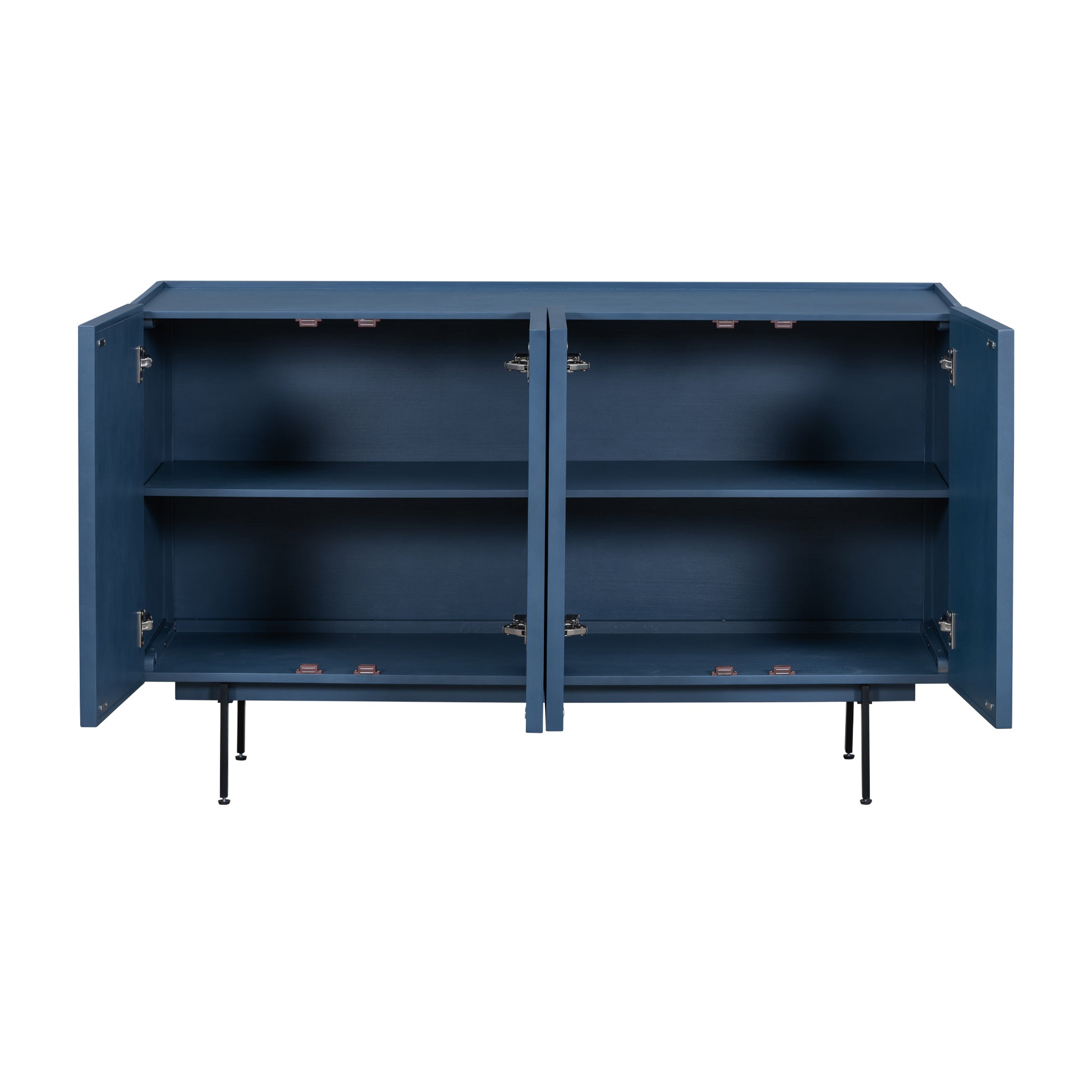 Modern Cabinet With 4 Doors, Suitable For Living Rooms, Entrance And Study Rooms. Navy Blue Mdf