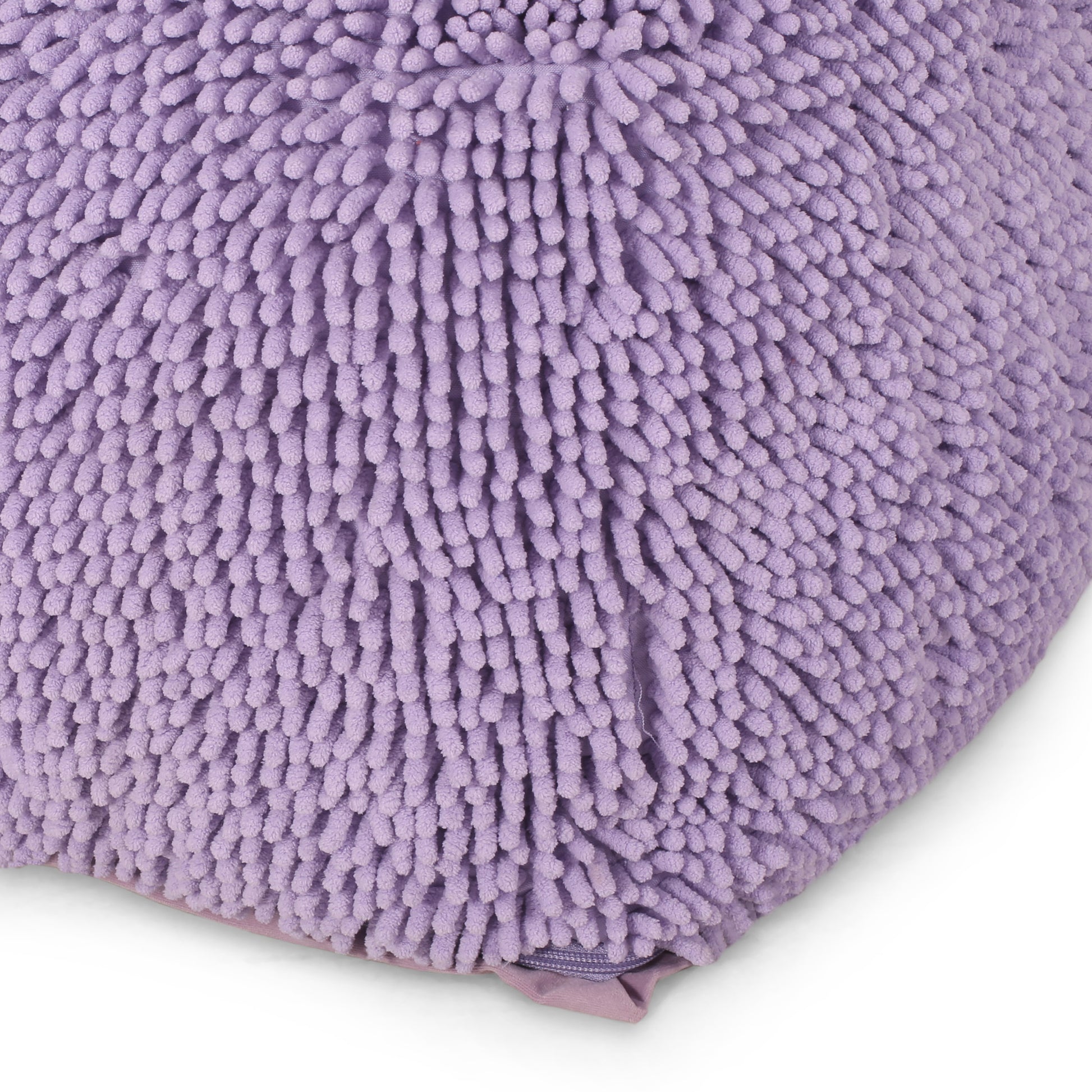 Spongy Microfiber Square Pouf, Lavender Lavender Microfiber