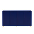 Glossy Finish Light Luxury Storage Cabinet, Adjustable, Suitable For Living Room, Study, Hallway. Navy Blue Mdf