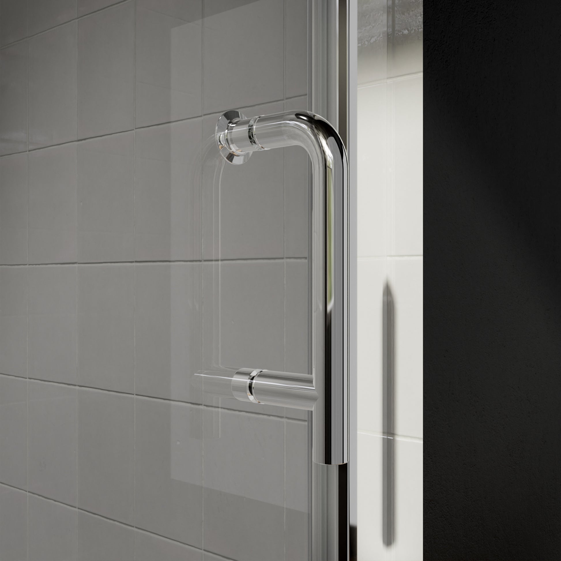 Shower Door Silver Aluminium