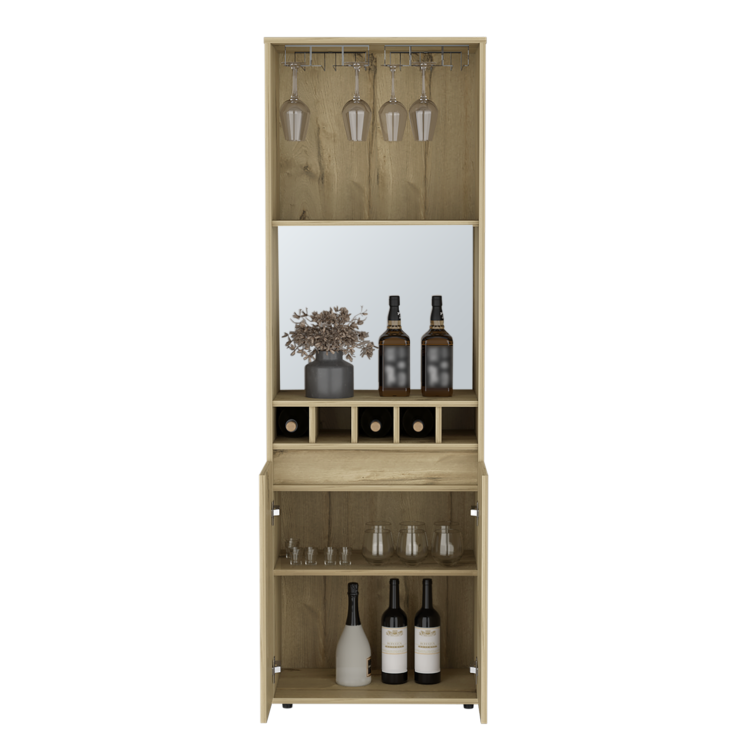 Bar Cabinet Tucson, Living Room, Light Oak Light Oak Particle Board Particle Board