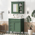 30'' Bathroom Vanity With Top Sink, Modern Bathroom Storage Cabinet With 2 Drawers And A Tip Out Drawer, Freestanding Vanity Set With Mirror Cabinet, Single Sink Bathroom Vanity Same As Sw000126Aaf