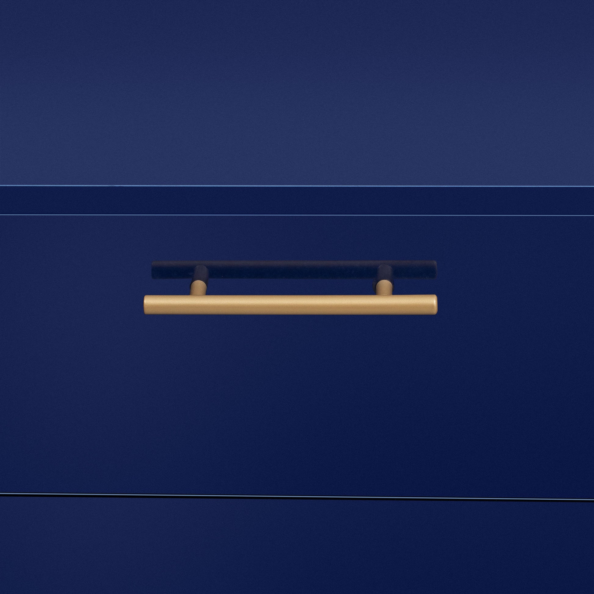 Wooden Storage Cabinet With Drawers, Steel Pipe Table Legs, Suitable For Hallway, Study, Living Room. Navy Blue Mdf