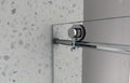 4876 Chrome Frameless One Fixed And One Shifted Shower Door, 70Mm 304 Stainless Steel Large Pulleys With Adjustable Soft Closing Function,With Nano Easy Cleaning And Stick Explosion Proof Menbrance Chrome Bathroom American Design,Minimalist Glass Metal